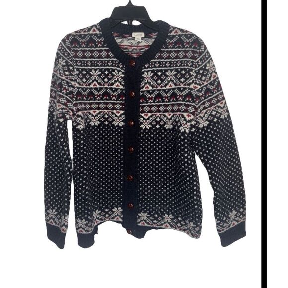 Vintage L.L. Bean Norway Wool Classic Traditional Cardigan Size M - Picture 3 of 8